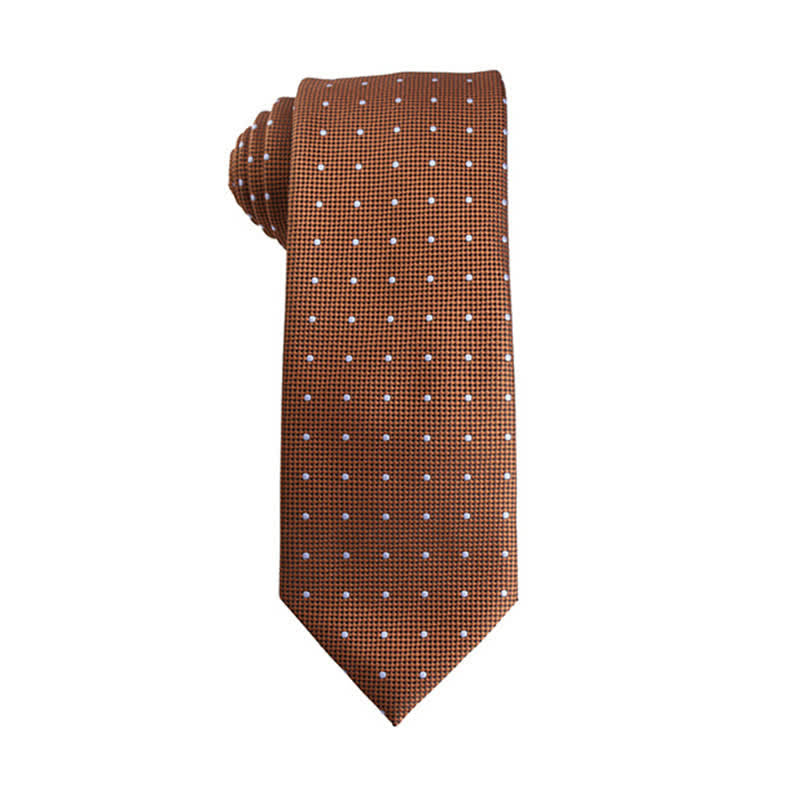 Cravate pour homme à micro-motifs de la série orange-rouge
