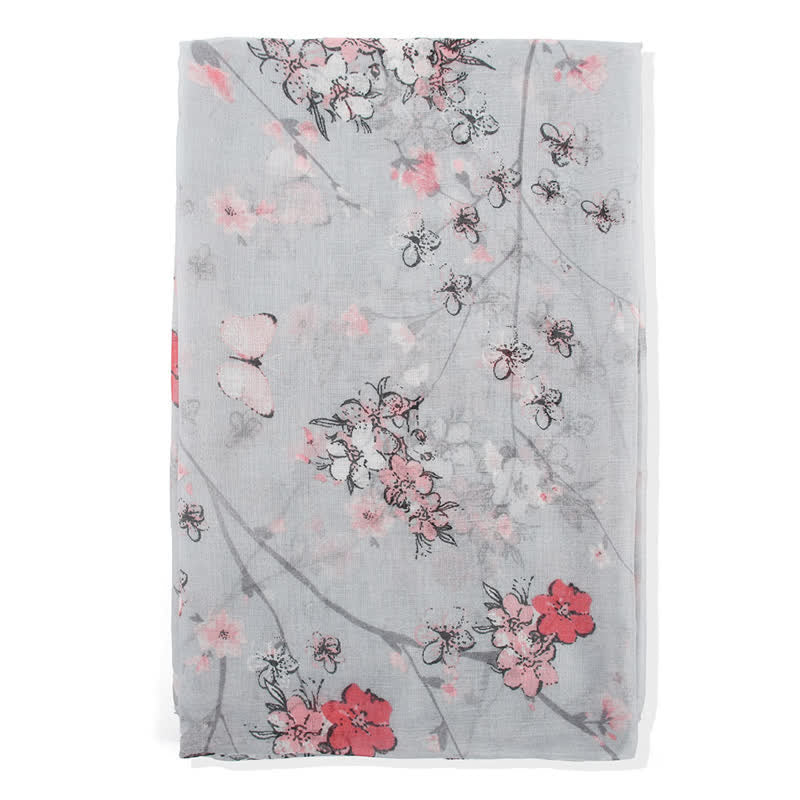 Écharpe longue enveloppante à imprimé floral vibrant et élégant pour femme