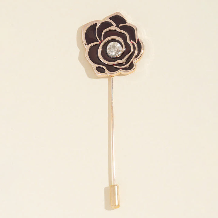Broche fleur de rose noire pour femme