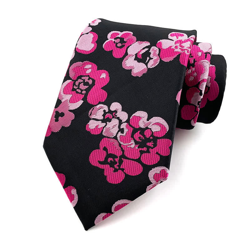 Cravate de luxe moderne à motif floral pour homme