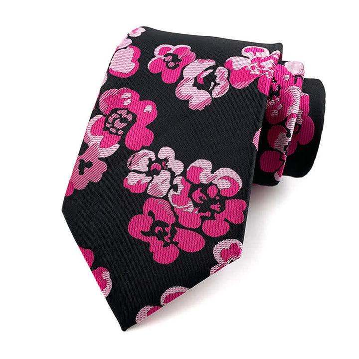 Cravate de luxe moderne à motif floral pour homme