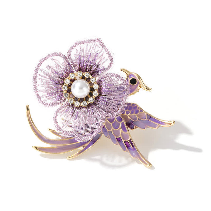 Broche Oiseau Phénix Brodée Femme