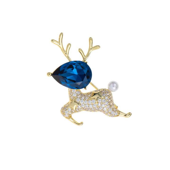 Broche en perles pour femme en forme de petit élan