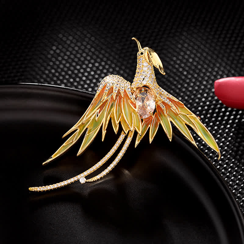 Broche vintage Phoenix Bird pour femme