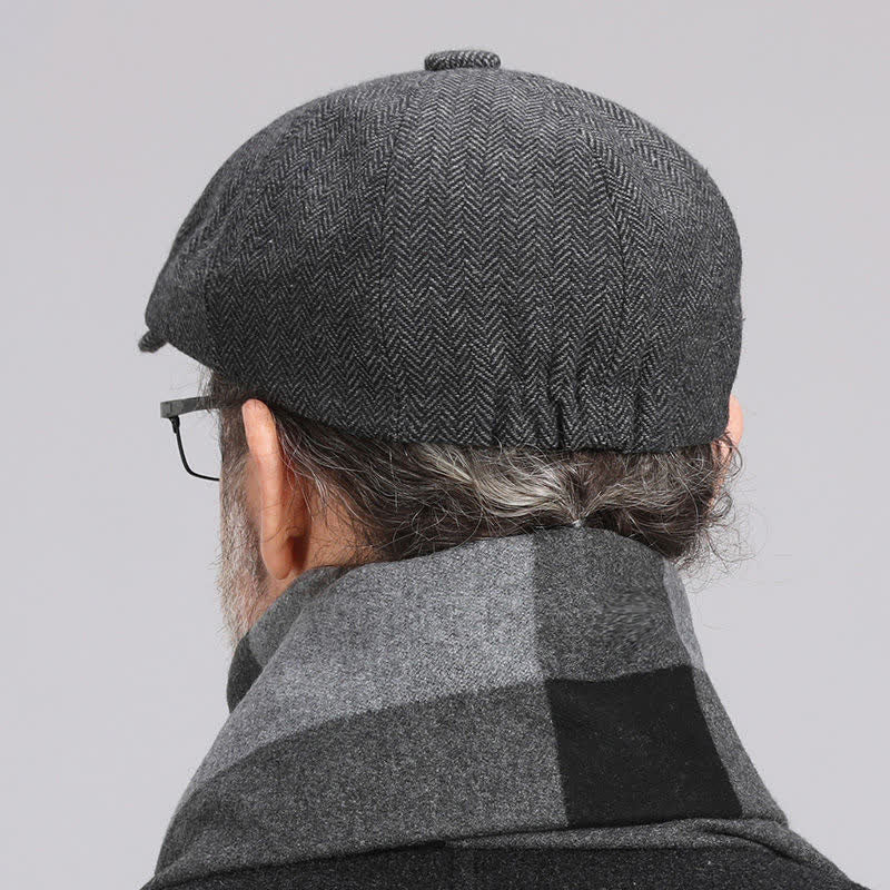 Casquette béret octogonale polyvalente à chevrons pour homme