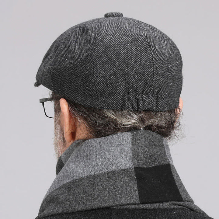 Casquette béret octogonale polyvalente à chevrons pour homme