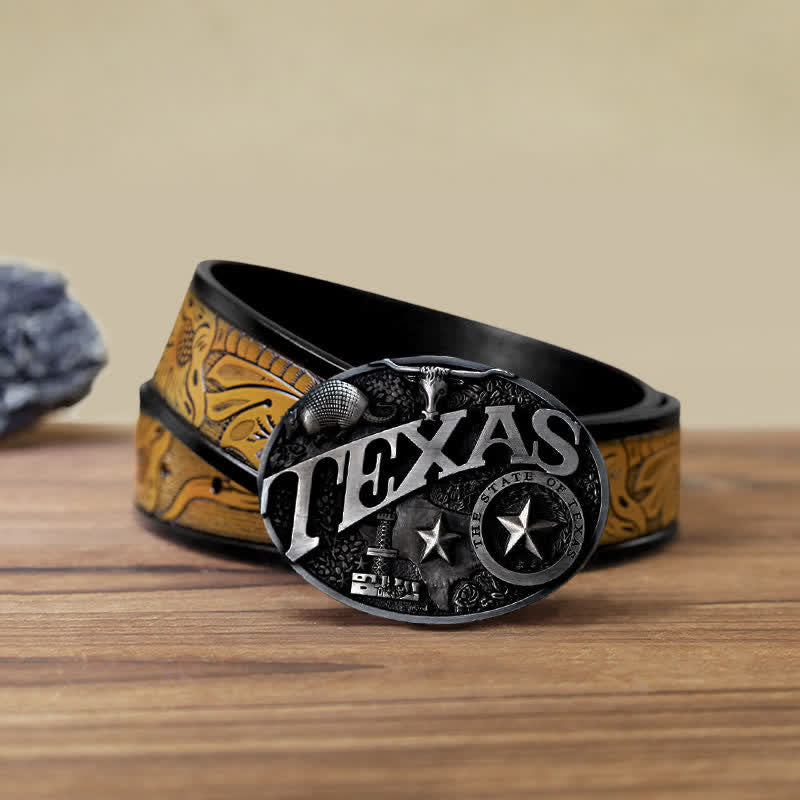 Ceinture en cuir à boucle Texas State Heritage Attitude pour homme