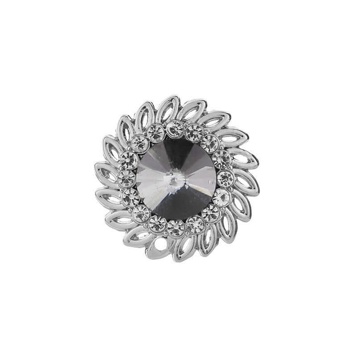 Broche en cristal pour homme avec fleur royale - Gris - image 7
