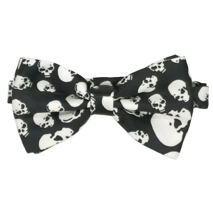 Nœud papillon Halloween pour homme avec tête de mort éclaboussée de sang