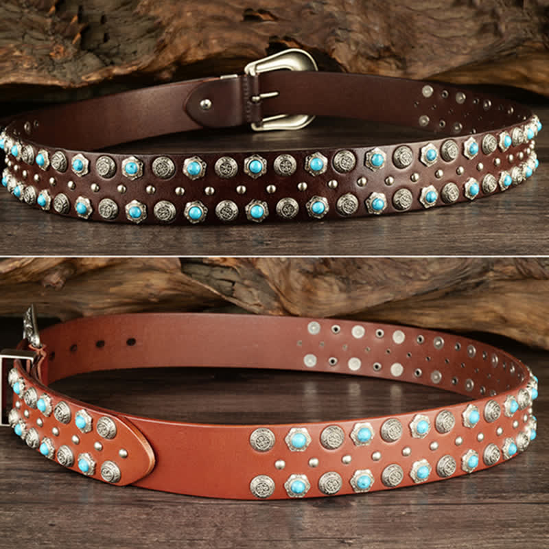 Ceinture unisexe luxueuse avec accents turquoise