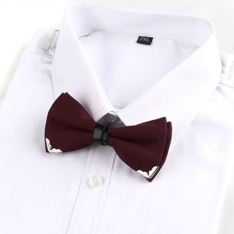 Nœud papillon doré élégant avec bordure en métal pour homme