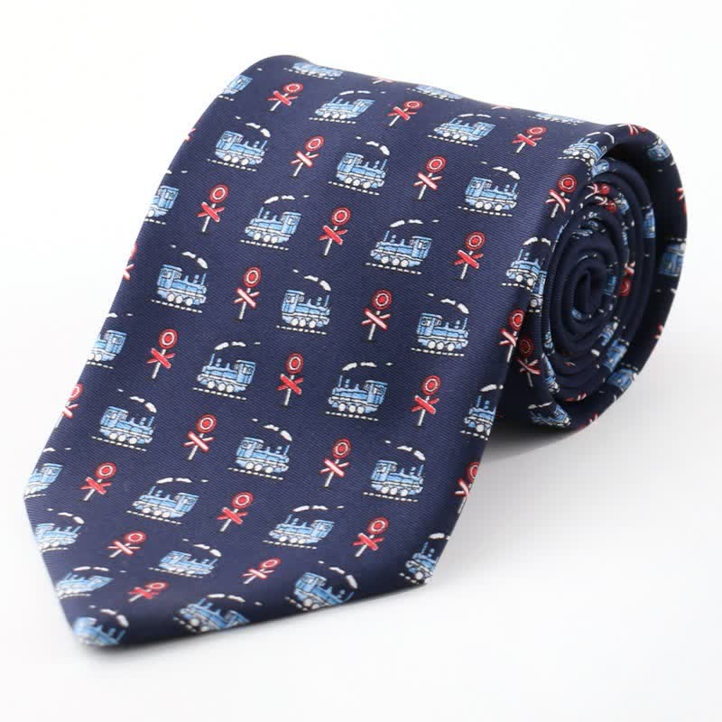 Cravate de campagne pour homme avec motif de dessin animé créatif - Bateau - image 3