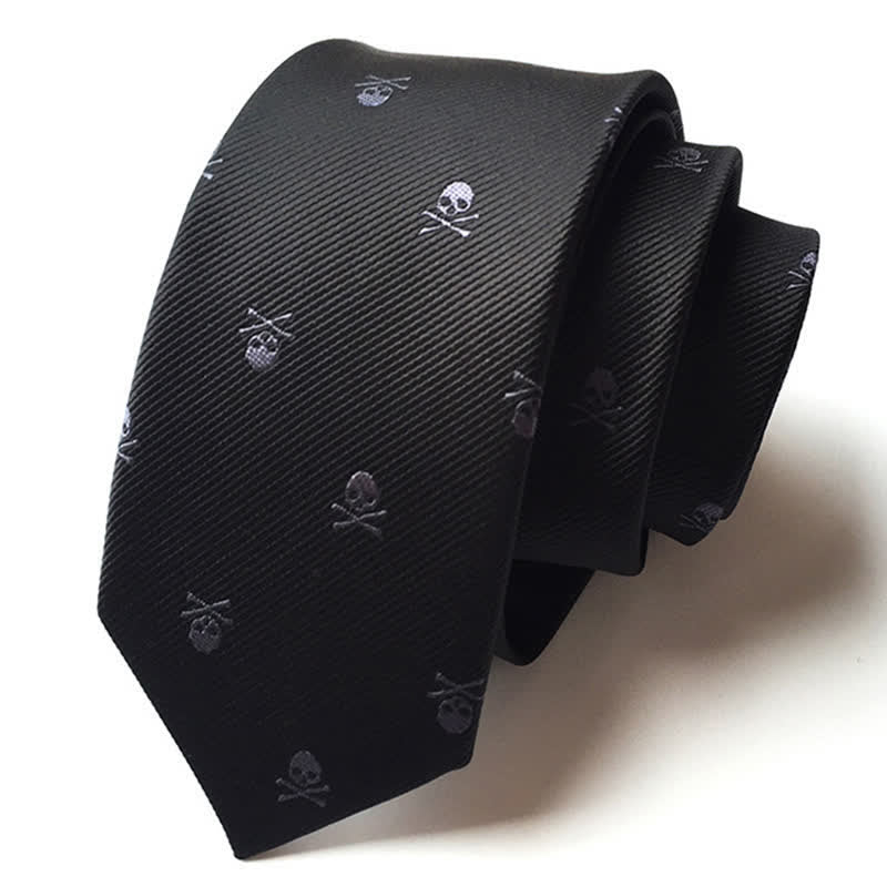 Cravate pour homme avec squelette et os croisés pour Halloween