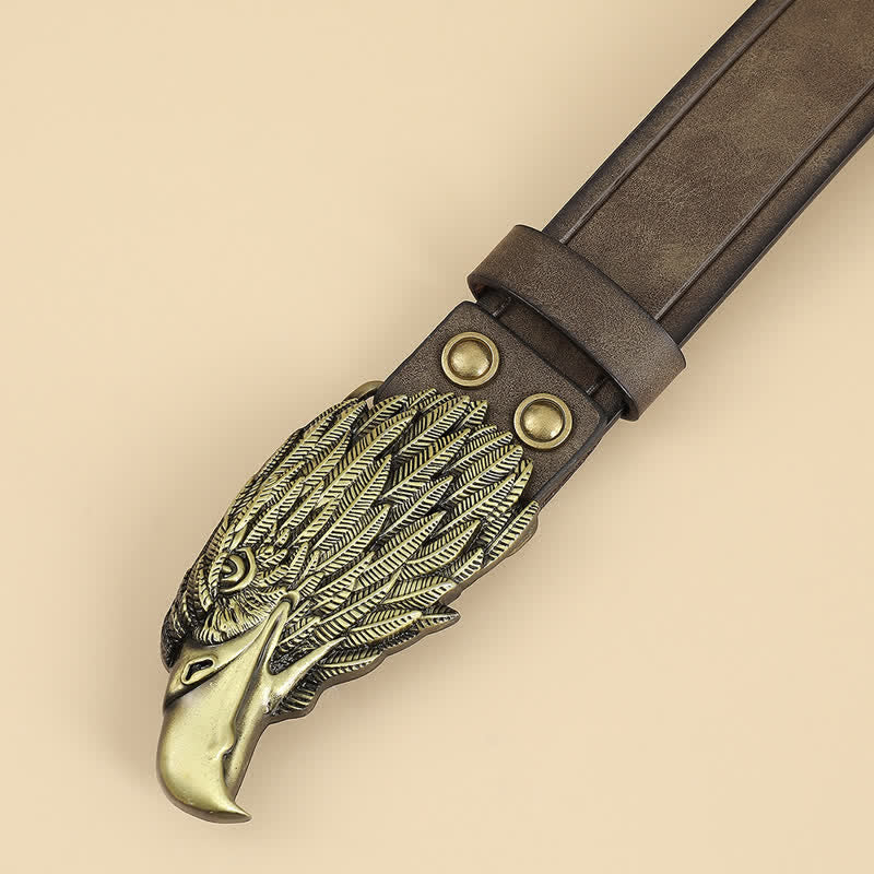 Ceinture en cuir pour homme en forme de tête d'aigle 3D en forme de vautour