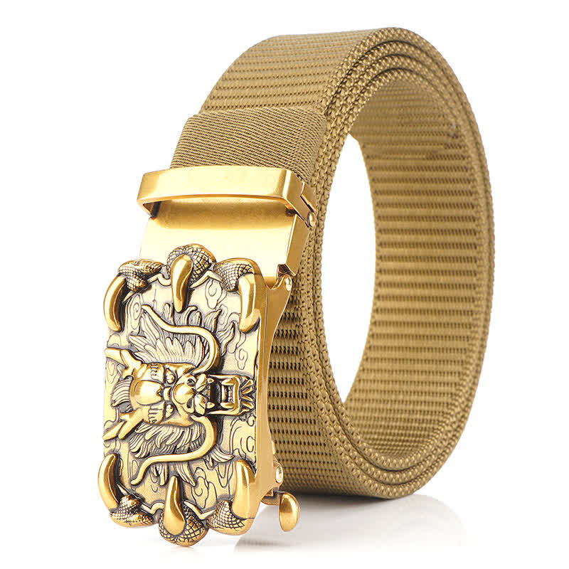 Ceinture décontractée en nylon à motif dragon pour homme