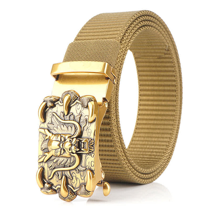 Ceinture décontractée en nylon à motif dragon pour homme