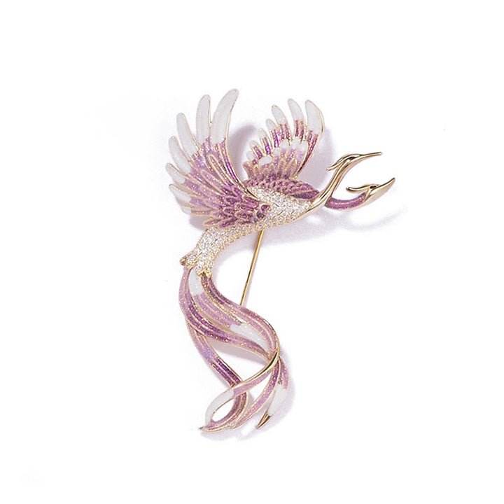 Broche phénix volant à deux têtes pour femme