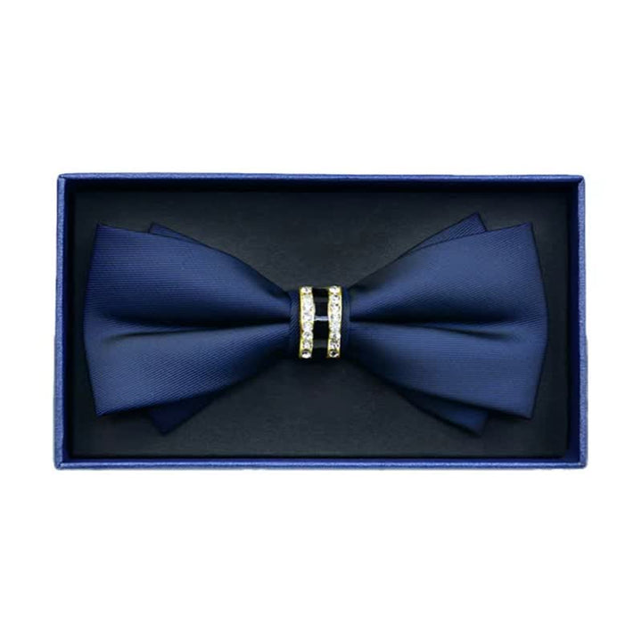 Nœud papillon en métal mat et strass pour homme
