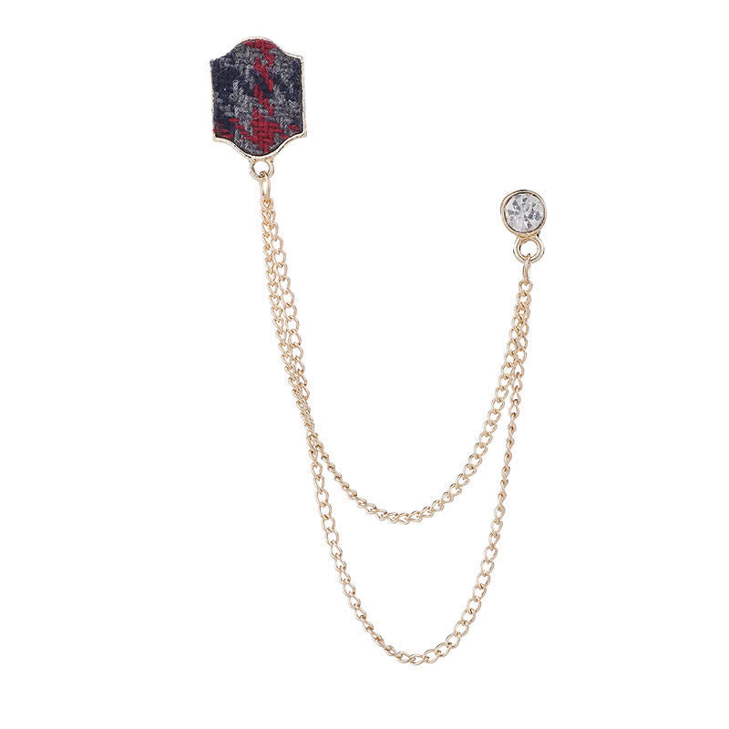 Broche de personnalité en tissu britannique pour homme