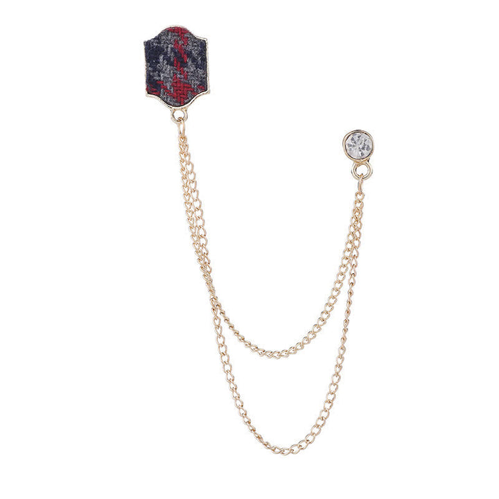 Broche de personnalité en tissu britannique pour homme