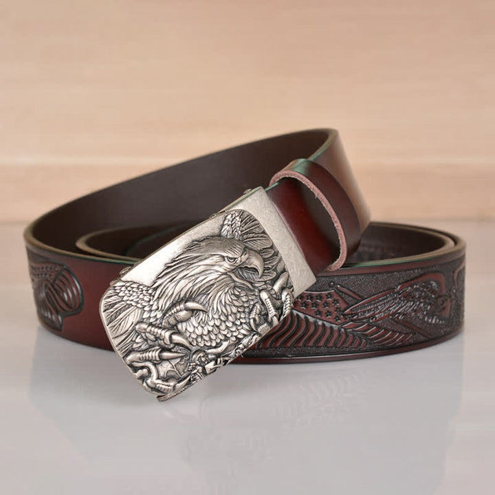 Ceinture en cuir à boucle automatique pour homme Mighty Eagle Sharp Claw