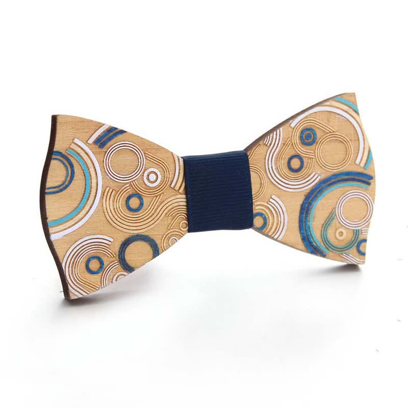 Noeud papillon en bois pour homme avec peinture de pièces de puzzle