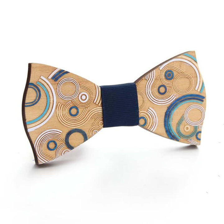 Noeud papillon en bois pour homme avec peinture de pièces de puzzle