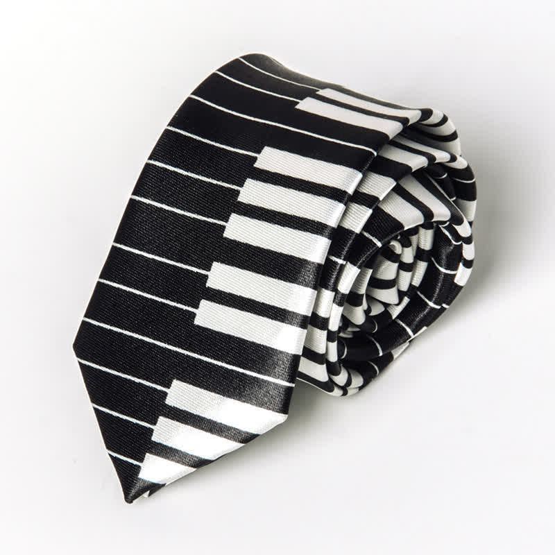 Cravate pour homme avec notes de musique de piano 