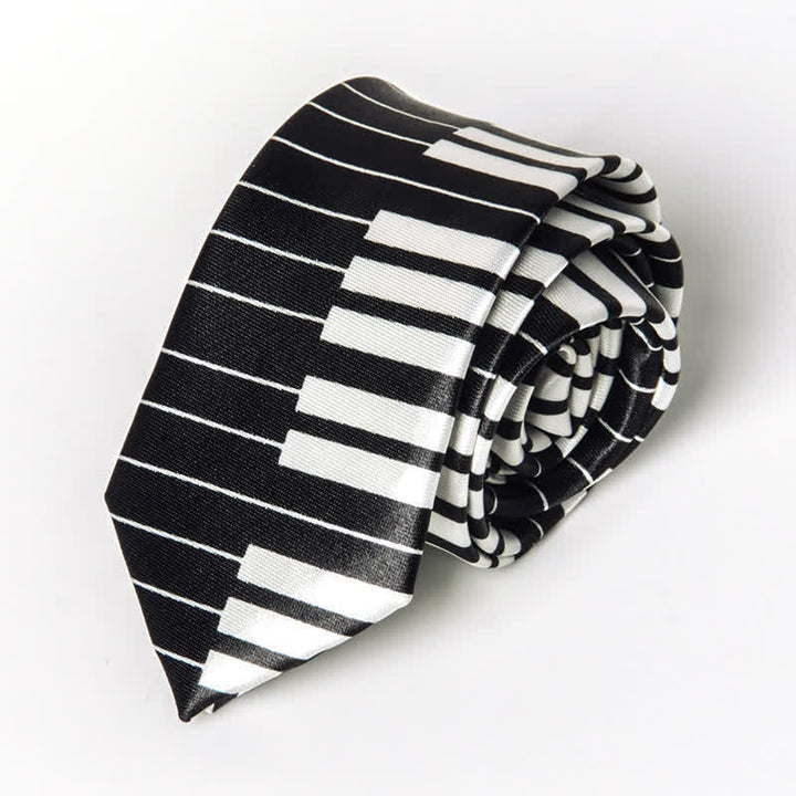 Cravate pour homme avec notes de musique de piano 