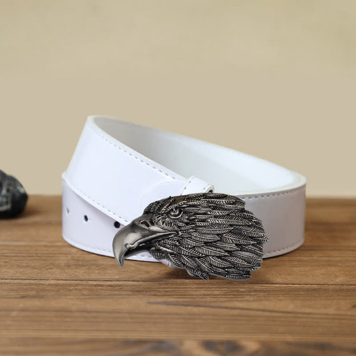 Ceinture en cuir à boucle tête d'aigle à tête blanche 3D DIY pour homme