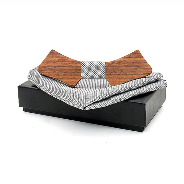 Lot de 2 noeuds papillon en bois en forme de col pour homme