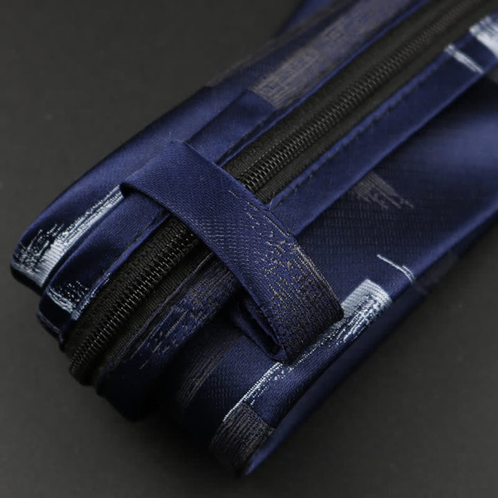 Cravate zippée bleu-gris pour homme Horizon