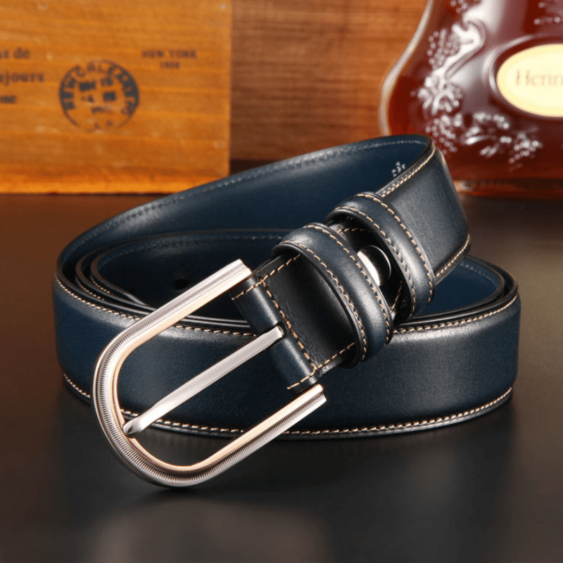Ceinture en cuir élégante à double face rétro pour homme
