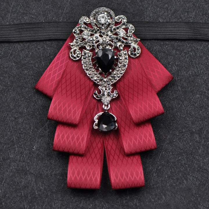 Ensemble de 3 nœuds papillon à carreaux noirs et strass