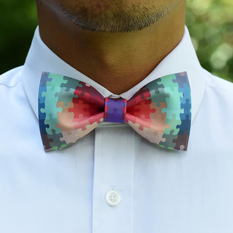 Nœud papillon puzzle multicolore pour homme
