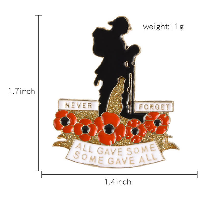 Broche coquelicot unisexe commémorative du soldat britannique