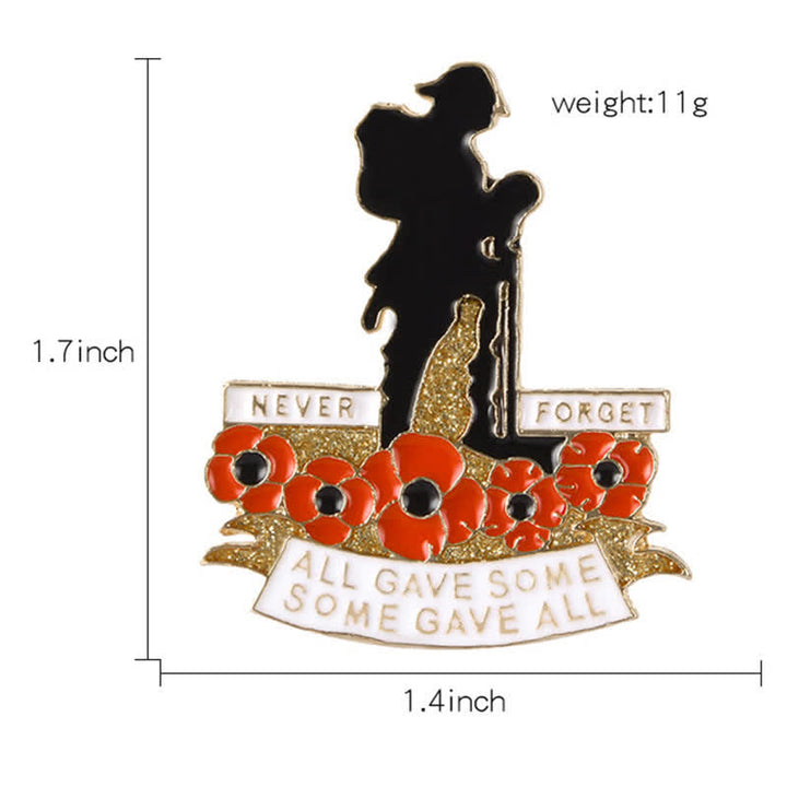 Broche coquelicot unisexe commémorative du soldat britannique