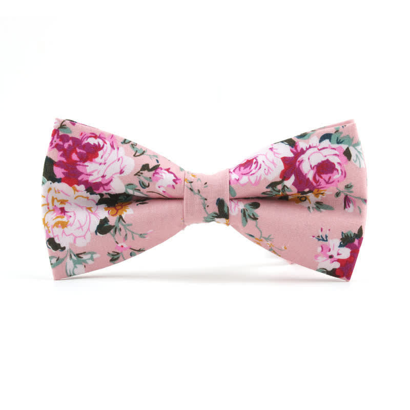 Nœud papillon à fleurs pour homme avec teinture de feuilles de roses