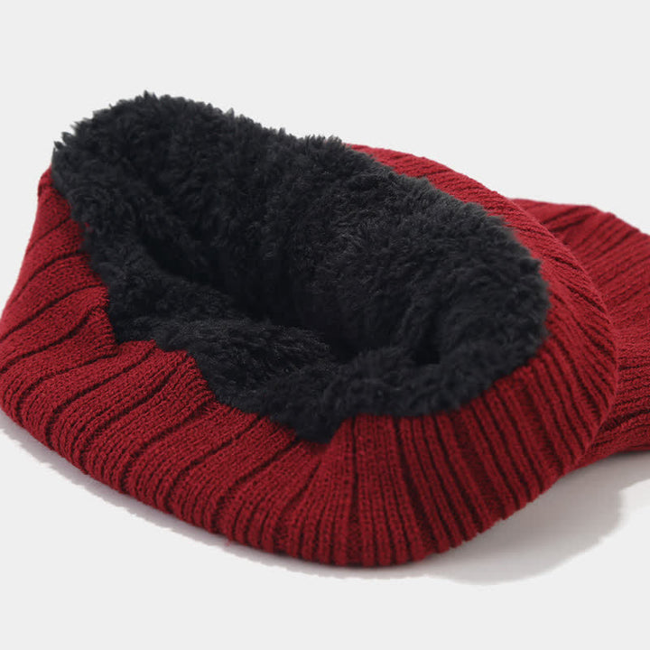 Ensemble de 3 pièces unisexe en tricot sergé épais, bonnet, écharpe, gants