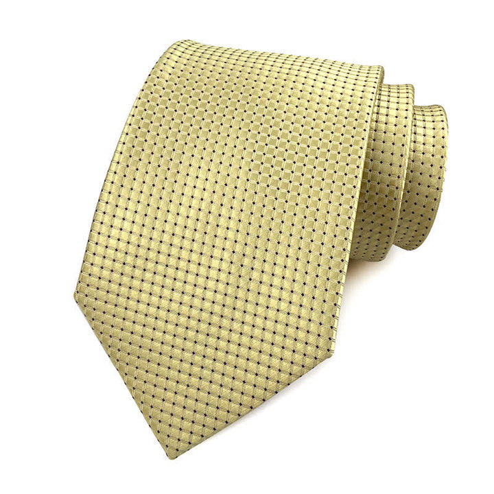 Cravate de bureau à carreaux subtils de couleur unie pour hommes