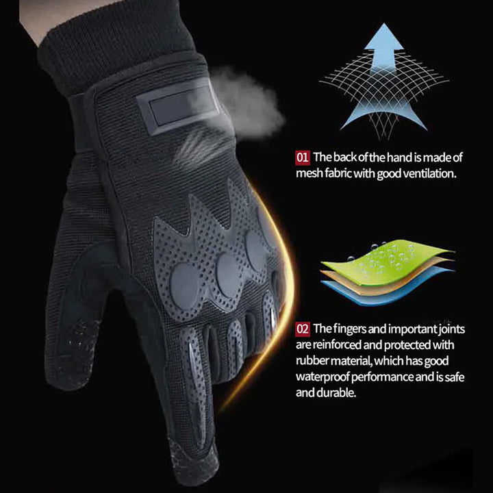 Gants tactiques noirs pour l'alpinisme en plein air, doigts longs
