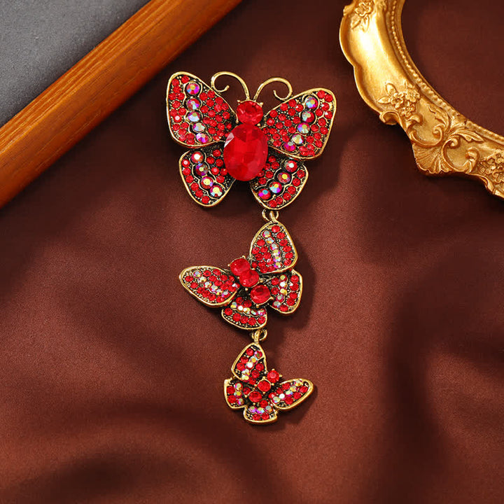 Broche ludique à trois papillons pour femme