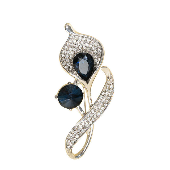 Broche florale bleue brillante pour femme