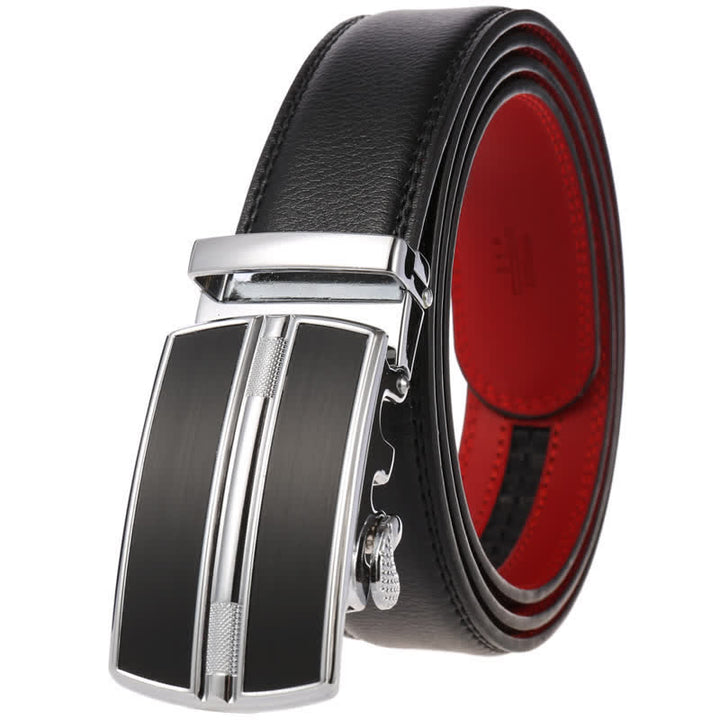 Ceinture en cuir à boucle automatique creuse simple pour homme