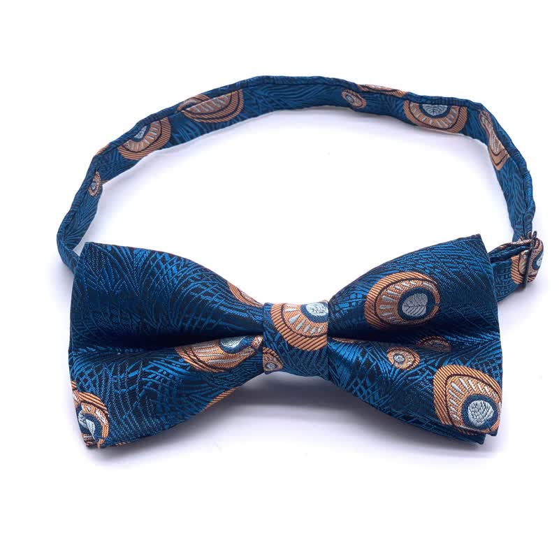 Nœud papillon à motif de plumes de paon pour homme