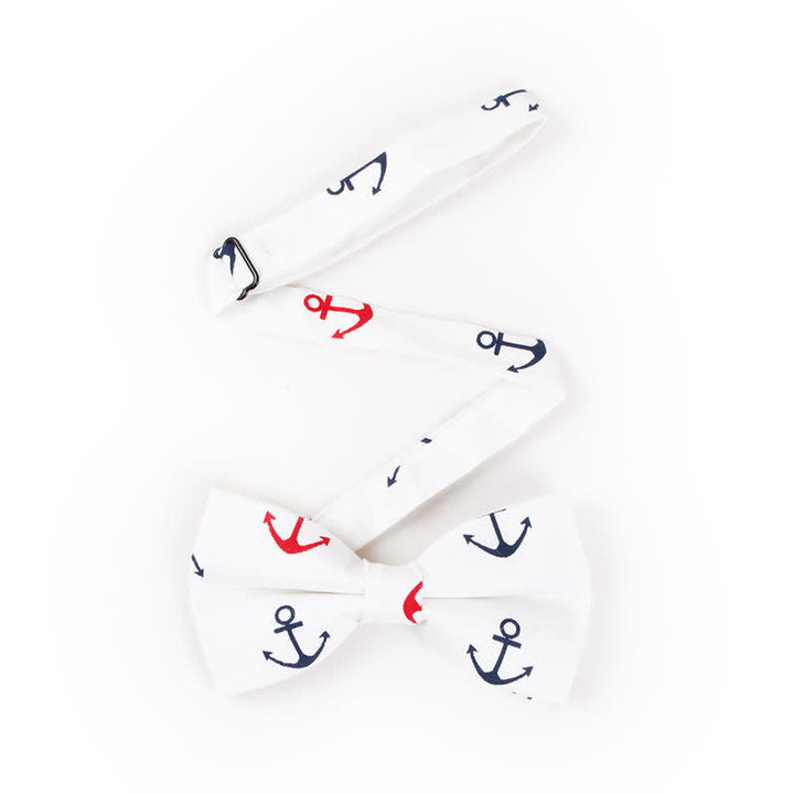 Nœud papillon pour homme à motifs répétés d'ancres de bateau