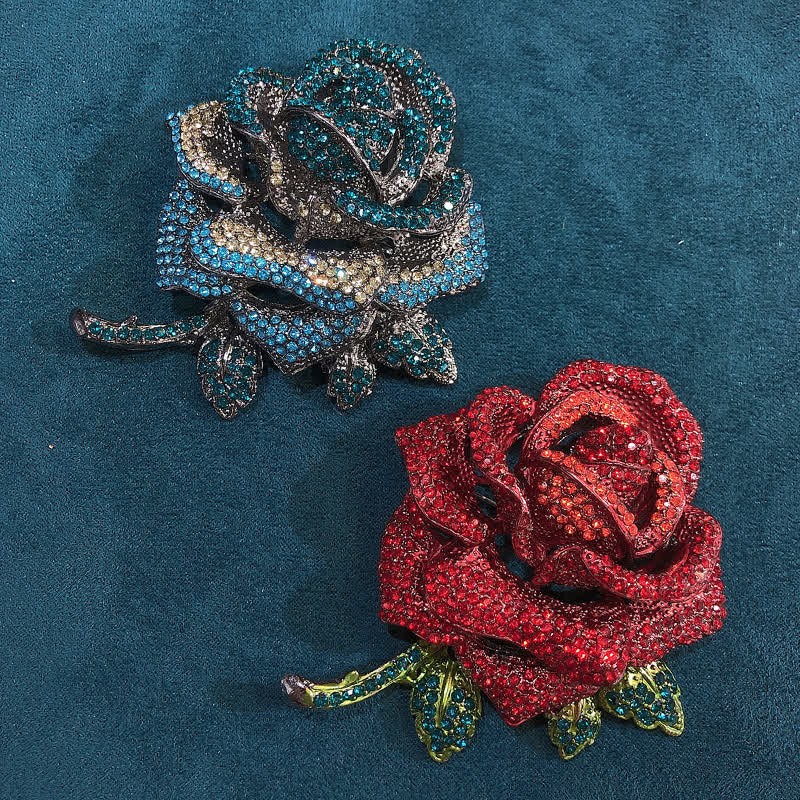 élégante Broche en strass rose pour femme