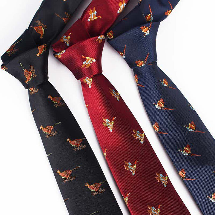 Cravate brodée pour homme avec oiseau volant
