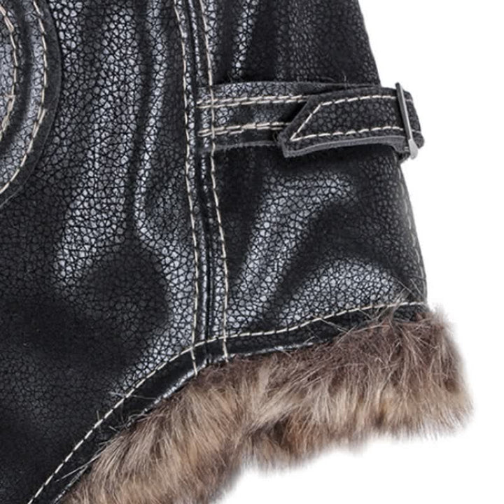 Chapeau de trappeur en similicuir doux et moelleux avec protection des oreilles