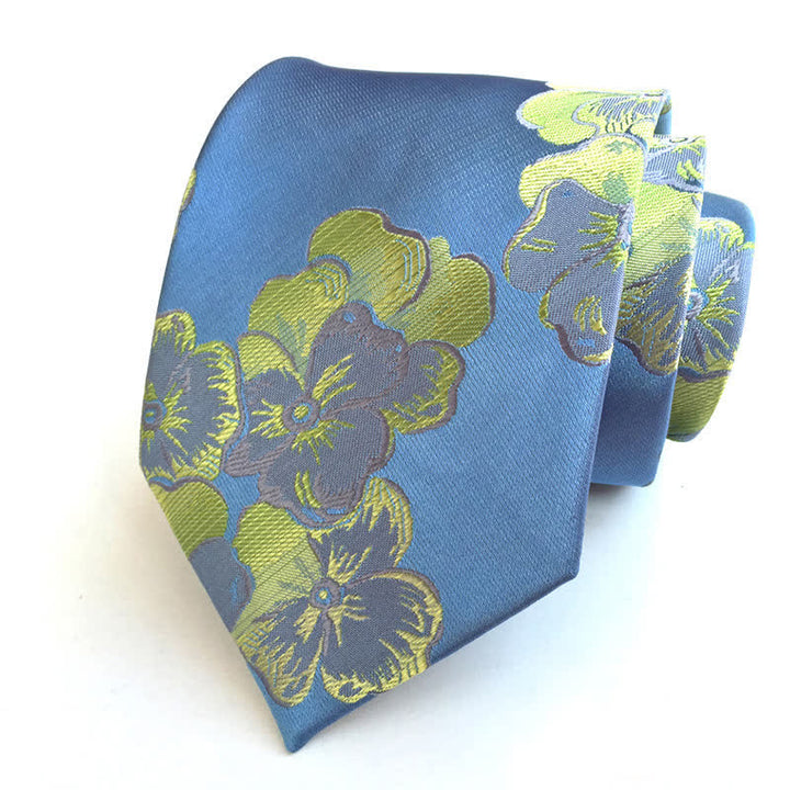 Cravate florale gracieuse et captivante pour homme - Bleu ciel - image 0